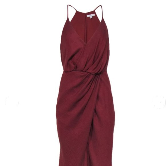 Joie Dresses & Skirts - Joie Women's Red Sleeveless V Neck Tanika Tulip Front Midi Dress Size L‎ NWT